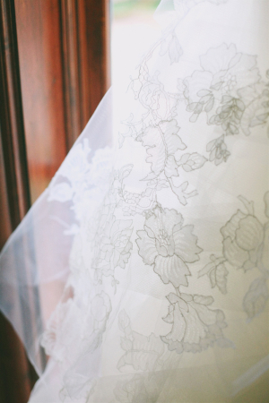Flower Applique on Wedding Gown