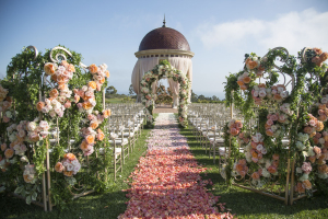 Flower Covered Gates to Wedding Ceremony