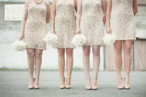 Gold Sparkly Bridesmaids Dresses