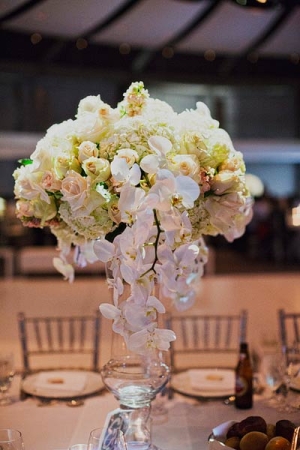 Hydrangea Rose and Orchid Centerpiece