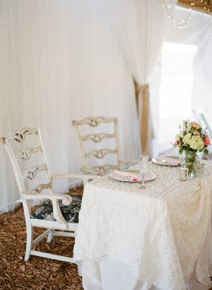 Lace Linens on Head Reception Table