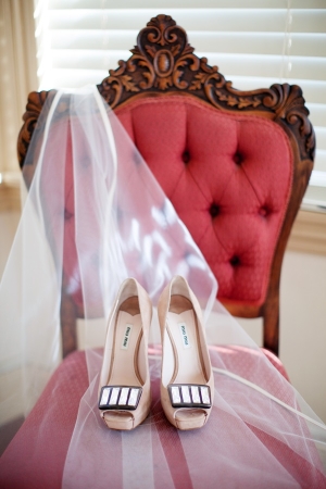 Light Pink Peep Toe Bridal Shoes