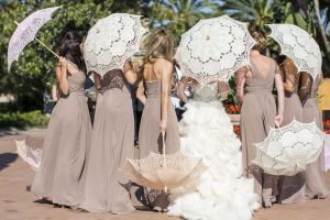 Long Taupe Bridesmaids Dresses