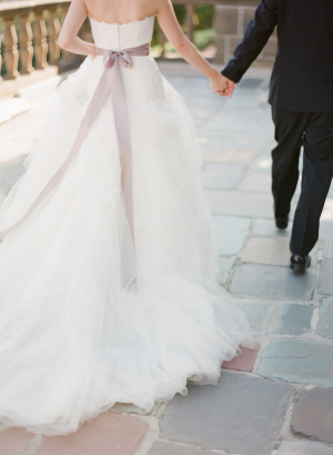 Mauve Sash Bridal Gown