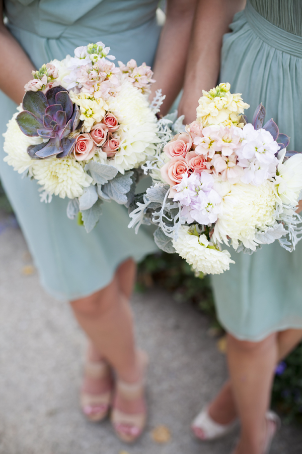 Pastel Spring Bouquets With Succulents