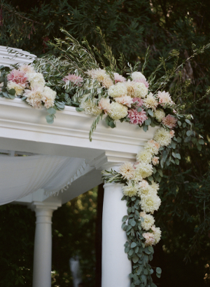 Pink and Cream Floral Garland on Gazebo
