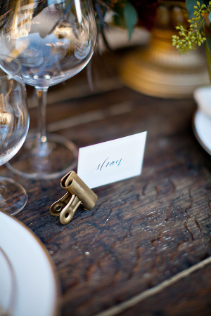 Place Card in Metal Clip