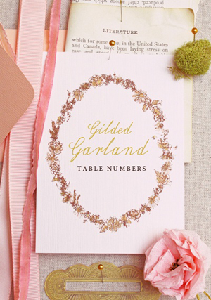 Printable Gilded Garland Table Numbers