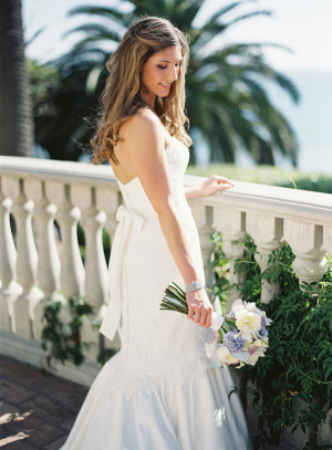 Strapless Wedding Gown With Bow Back