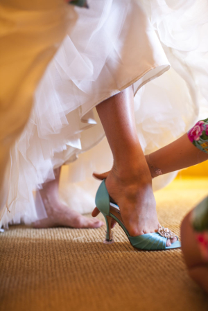 Tiffany Blue Peep Toe Bridal Shoes