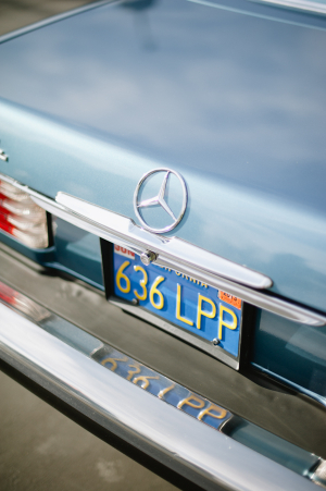 Vintage Blue Mercedes Convertible 