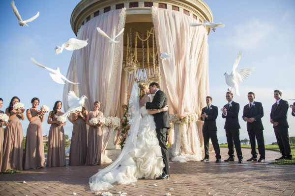 White Doves in Wedding Ceremony