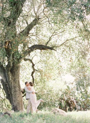 Bride and Groom Under Tree