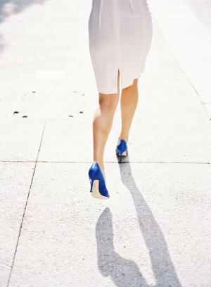 Bride in Blue Heels