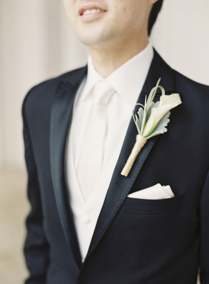 Calla Lily and Dusty Miller Boutonniere