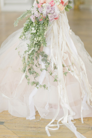 Cascading Bouquet With Lace and Ribbon Streamers