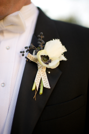 Cream Boutonniere With Berries