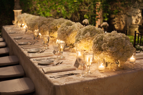 Cream and Taupe Reception Table Decor