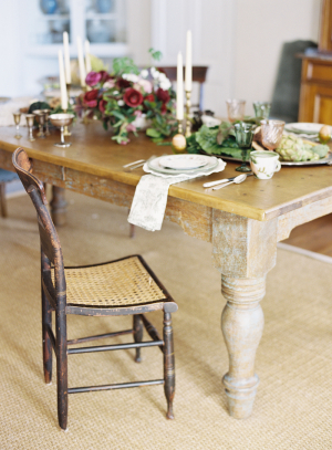 Distressed Wooden Reception Table