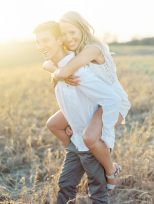 Engagement Portrait in Field From Clary Photo