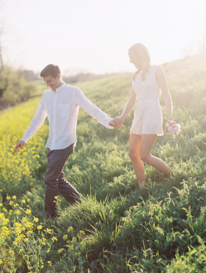 Engagement Portrait in Wildflower Field From Clary Photo
