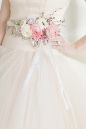 Fresh Flower Belt on Bridal Gown