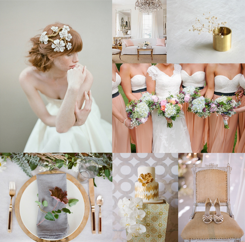 blush and gold color palette