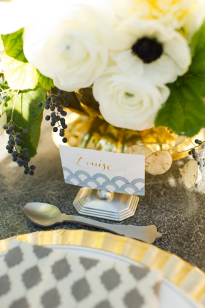 Gray and Gold Wedding Centerpiece