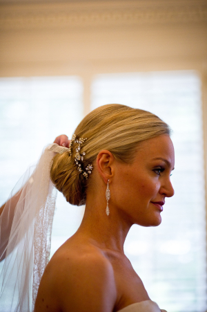 Jeweled Comb Bridal Updo Hair Ideas