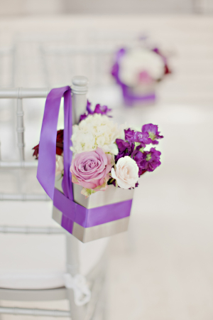 Lavender and Cream Floral Aisle Decor