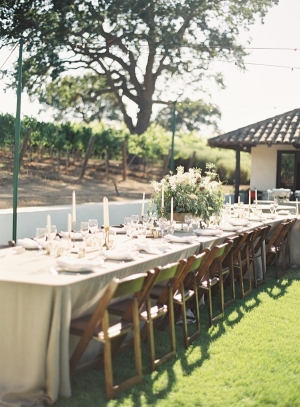 Neutral Outdoor Winery Reception Decor