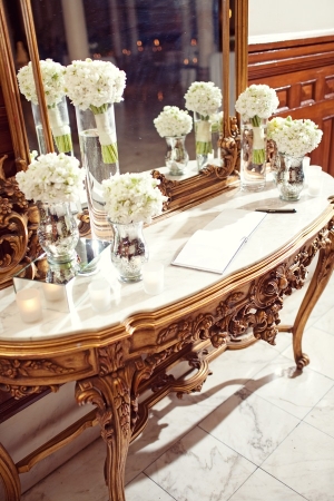 Ornate Gold and Marble Guest Sign in Table