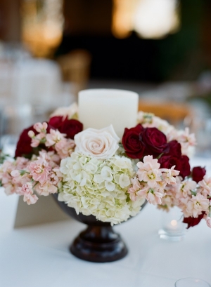 Pink Red White Centerpieces