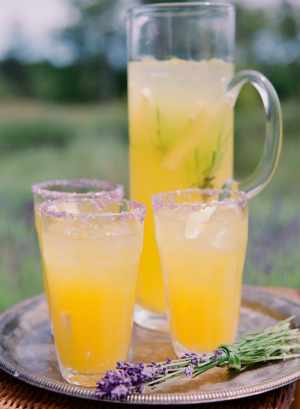 Punch in Glasses With Lavender Salt