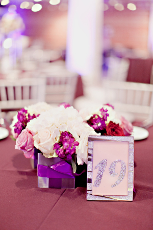 Silver Glitter Reception Table Numbers