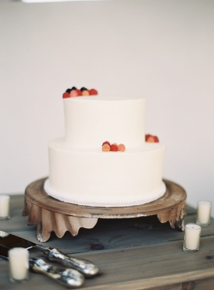 Simple Wedding Cake With Fresh Berries