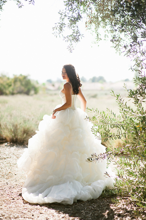 Spaghetti Strap Gown With Tulle Skirt