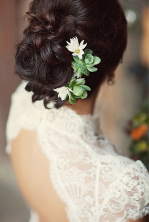 Succulent Wedding Hair Ideas