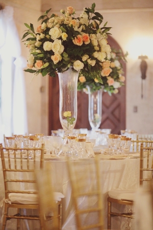 Tall Reception Flowers in Glass Vases