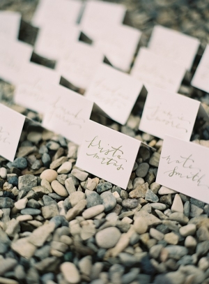 Tented Place Cards in Pebbles