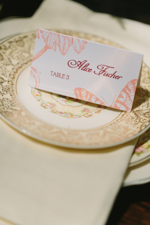 Vintage China and Letterpress Place Cards