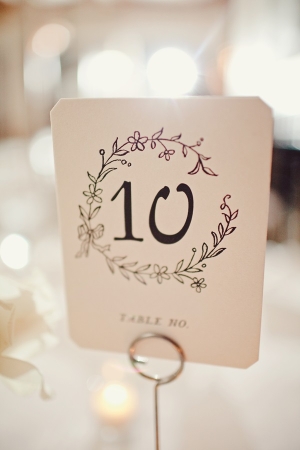 Watercolor and Calligraphy Table Number Cards