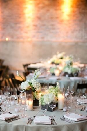 White Green and Taupe Reception Decor