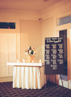 Black and White Reception Seating Sign