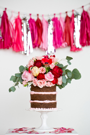 Chocolate and Pink Naked Cake