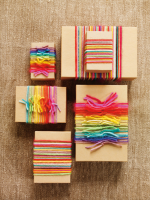 Colorful Yarn Wrapped Favor Boxes