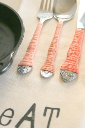 Embroidery Floss Wrapped Flatware