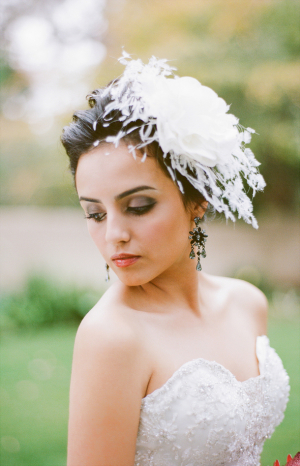 Feather and Flower Bridal Fascinator
