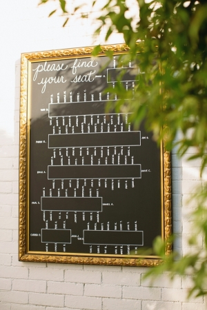 Framed Glass Chalk Reception Seating Chart