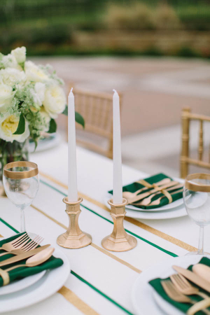 Gold Candlesticks With White Candles